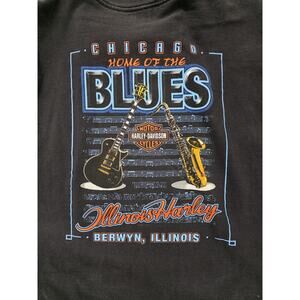 Harley Vintage T-Shirt Chicago Home Of The Blues, Size 2X Berwyn, IL
